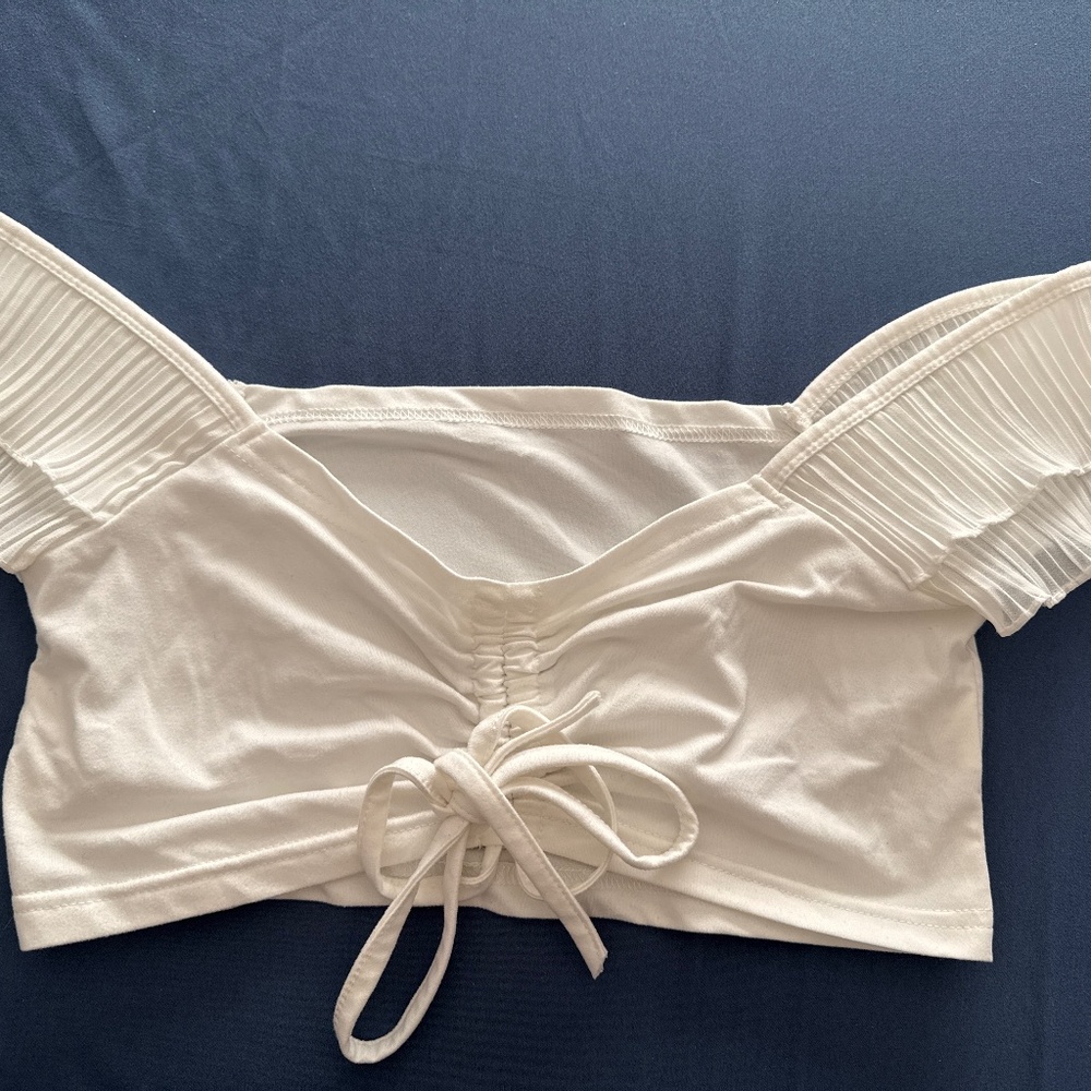 Off the shoulder white crop top